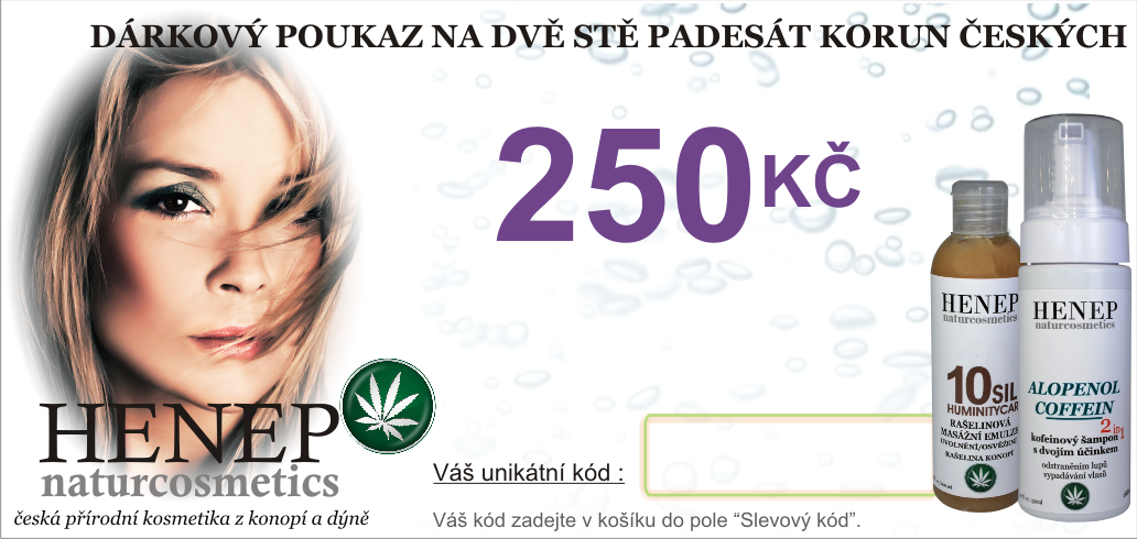 Dárkový poukaz 250Kč pro nákup na www.henep.live